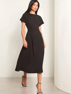 Lipsy Knot Side Midi Dress Black Best