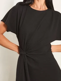 Lipsy Petite Knot Side Midi Dress Black Hot