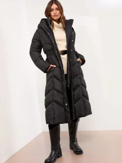Lipsy Petite Longline Double Layer Padded Coat Black Best