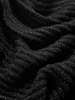 Lipsy Shimmer Ribbed Scarf Black New