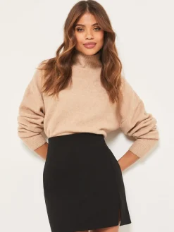 Lipsy Split Side Mini Skirt Black Sale