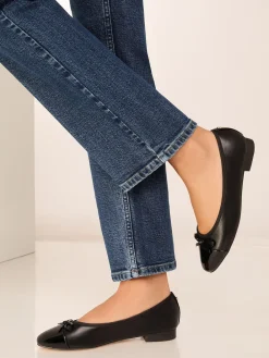 Lipsy Standard Fit Patent Toecap Ballerinas Black Outlet