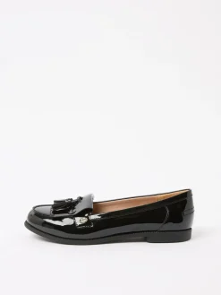 Lipsy Black Standard Fit Patent Flat Tassle Workwear Loafers Best