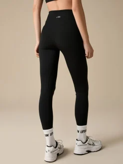 Lipsy Black Tipped Cross-Over Waist Leggings Sale