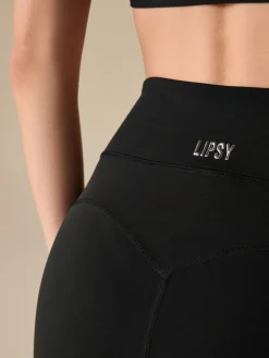 Lipsy Black Tipped Cross-Over Waist Leggings Sale