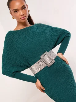 Lipsy Wide Buckle Belt Black Hot