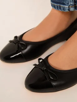 Lipsy Wide Fit Patent Toecap Ballerinas Black Outlet
