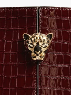 Lipsy Croc Effect Shopper Tote Bag Burgundy Red Clearance