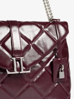 Lipsy Quilted Chain Shoulder Bag Burgundy Red Best