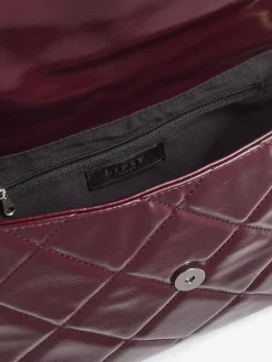 Lipsy Quilted Chain Shoulder Bag Burgundy Red Best