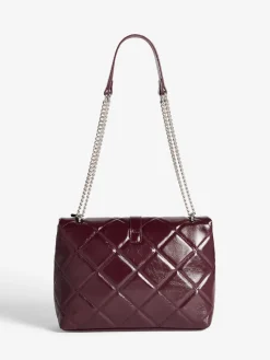 Lipsy Quilted Chain Shoulder Bag Burgundy Red Best