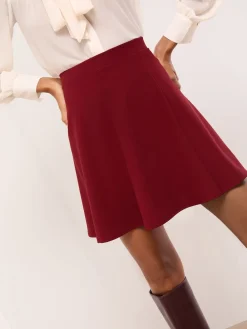 Lipsy Skater Skirt Burgundy Red Clearance