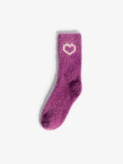 Lipsy Burgundy/Pink Super Soft Cosy Socks 3 Pack Clearance