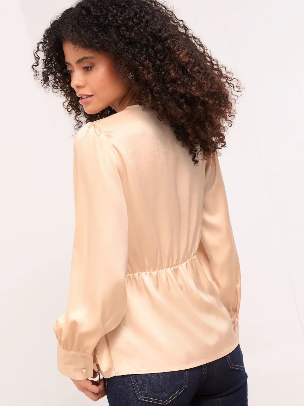 Lipsy Satin Hardware Detail Wrap Top Champagne Gold Hot