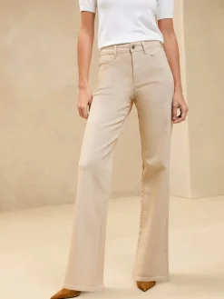 Lipsy Ecru Mid Rise Wide Leg Jeans Clearance