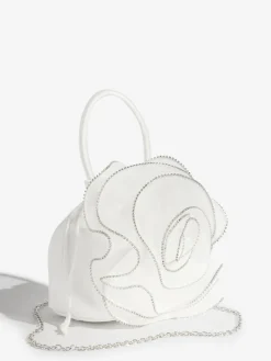 Lipsy Ivory Bridal Embellished Rose Top Handle Bag Outlet