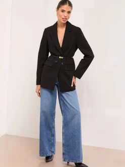 Lipsy Relaxed Blazer Jet Black New