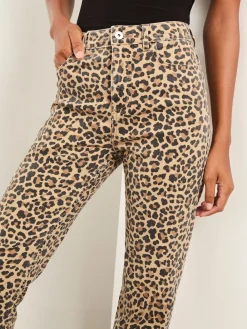 Lipsy High Waist Straight Leg Jeans Leopard New