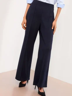 Lipsy Navy Blue High Waist Wide Leg Trousers