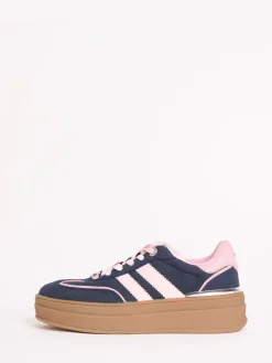 Lipsy Faux Suede Chunky Platform Sports Trainer Navy Discount