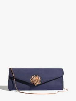 Lipsy Navy Floral Trim Clutch Bag Outlet