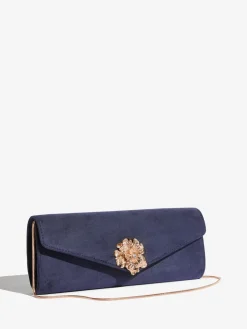 Lipsy Navy Floral Trim Clutch Bag Outlet