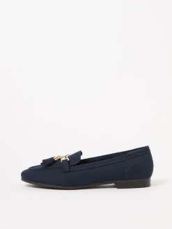 Lipsy Standard Fit Almond Toe Tassel Workwear Loafers Navy Hot