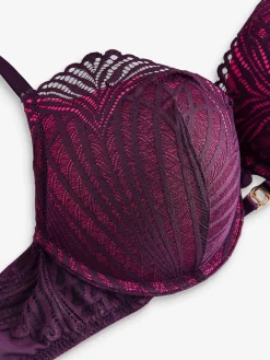 Lipsy Pink/Purple Geo Lace Triple Boost Bra Online
