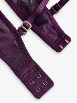 Lipsy Pink/Purple Geo Lace Triple Boost Bra Online