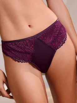 Lipsy Pink/Purple Thong Geo Lace Knickers Online