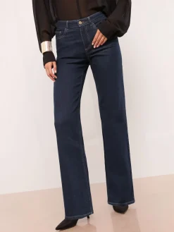 Lipsy Petite Wide Leg Jeans Rinse Blue Clearance