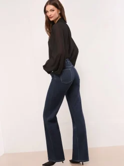 Lipsy Petite Wide Leg Jeans Rinse Blue Clearance