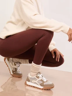 Lipsy Lace Up Chunky Runner Sports Trainers Taupe Online