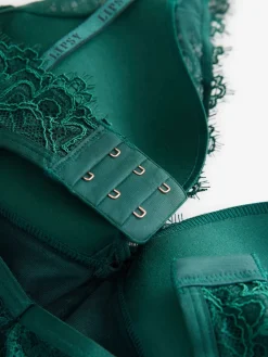 Lipsy Teal Lace Low Plunge Thong Bodysuit Outlet