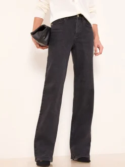 Lipsy Petite Wide Leg Jeans Washed Black Discount
