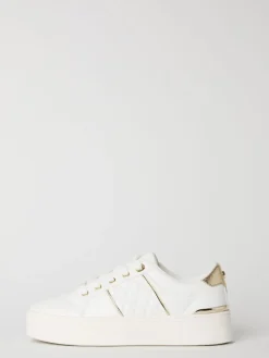 Lipsy White Standard Fit Flat Chunky Flatform Stripe Lace Up Trainers Discount