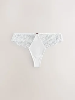 Lipsy Thong Lace Knickers White Discount