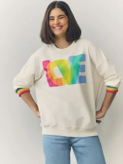 Little Bird by Jools Oliver Multi Oversized Crew Neck Sweatshirt Outlet