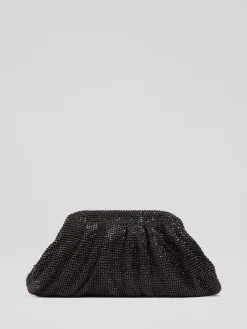 LK Bennett Black Crystal Clasp Frame Clutch Hot