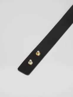 LK Bennett Black Frankie Leather Oloid Snaffle Belt Outlet