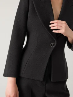 LK Bennett Black Pique Rosa Sculptured Jacket Sale