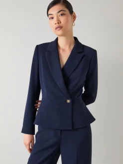 LK Bennett Blue Audrey Spring Peplum Waisted Jacket Clearance