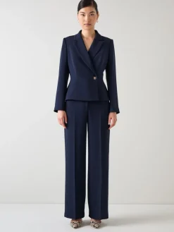 LK Bennett Blue Audrey Spring Peplum Waisted Jacket Clearance