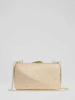 LK Bennett Metallic Charlotte Glitter Old Box Clutch Bag Best