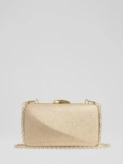 LK Bennett Metallic Charlotte Glitter Old Box Clutch Bag Best
