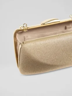 LK Bennett Metallic Charlotte Glitter Old Box Clutch Bag Best