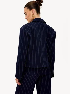 LOAVIES Blue Around The World With You Pinstripe Blazer
