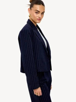 LOAVIES Blue Around The World With You Pinstripe Blazer