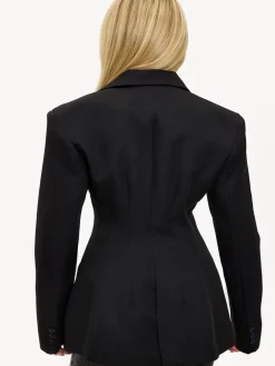 LOAVIES Cosmic Echoes Statement Button Black Blazer Outlet
