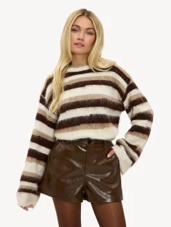 LOAVIES Falling Into Us Leather Look Brown Shorts Best